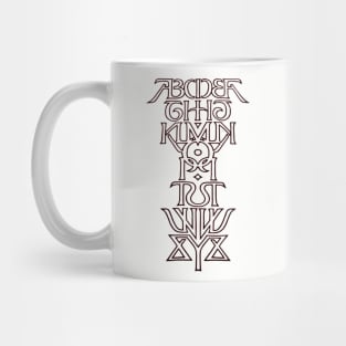 Symmetrical Alphbet Black Mug